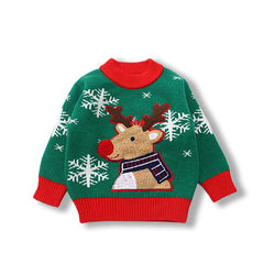 Children's Padded Thickened Sweater Reindeer Pullover