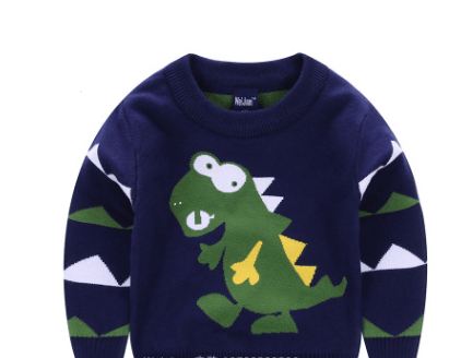 Boy's explosion of wild dinosaur sweater