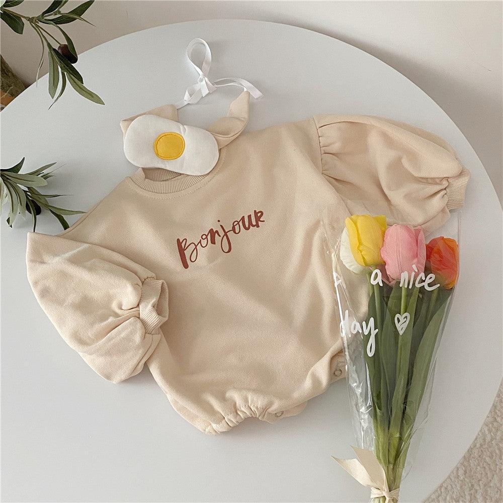 Baby cute poached egg one-piece suit