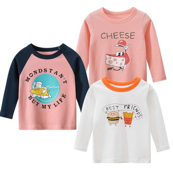 T-shirt coréen à manches longues pour filles, vêtements pour bébés