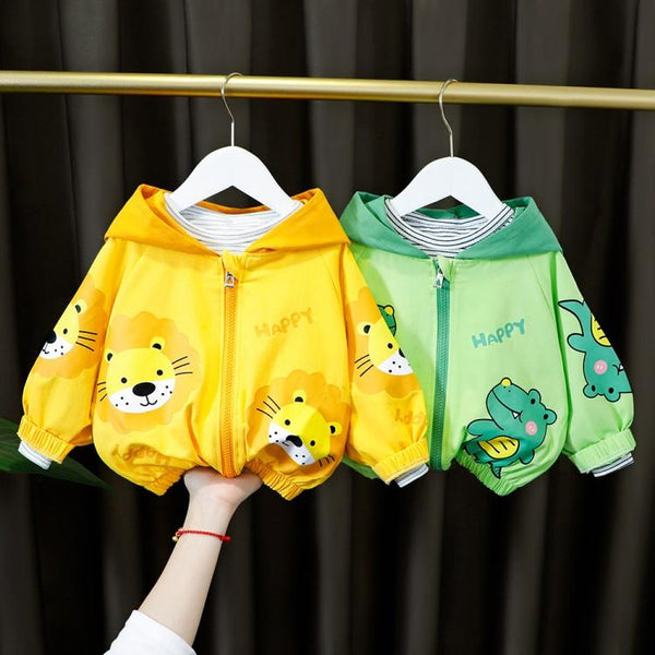 Girls All-match Casual Male Baby Female Baby Multicolor Cartoon Jacket