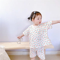 Summer Thin Boys And Girls Half-Sleeved Home Service Suits, Baby Air-Conditioning Suits