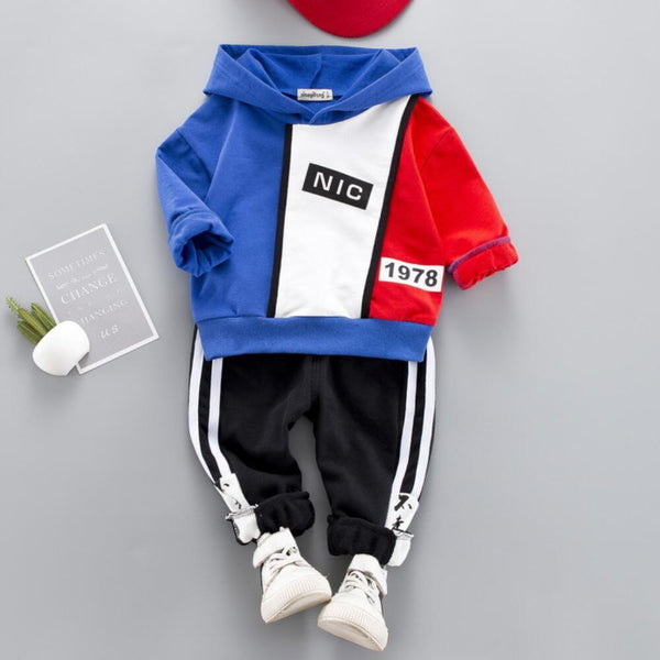 Costume de sport à capuche imprimé pour enfants, costume d'automne pour garçon, en coton, deux pièces, costume Hip-Hop pour enfants