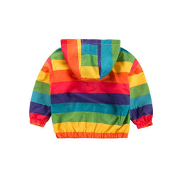 Rainbow Jacket Zipper Hooded Jacket For Kids