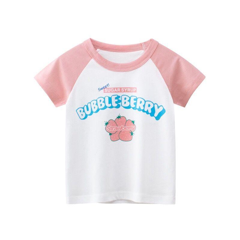 Short-sleeved T-shirt Western Style Cotton Baby Girl Round Neck Top