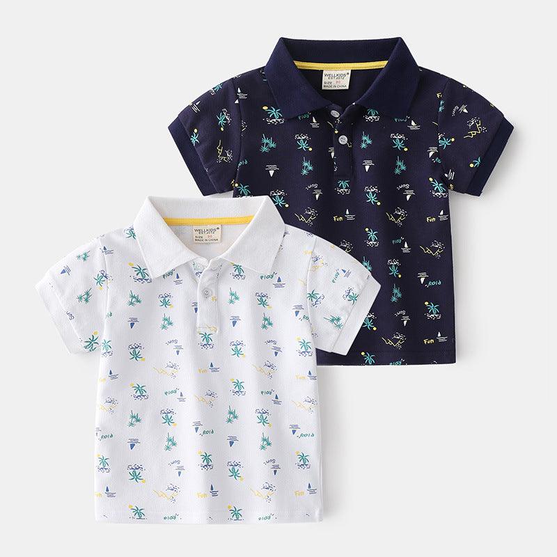Summer Boys' Cotton Short-sleeved Polo Shirt
