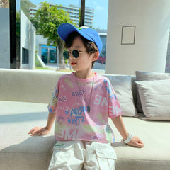 Korean Style Tie-dye Handsome Blouse In The Big Children's Loose Children's Fashion Trend