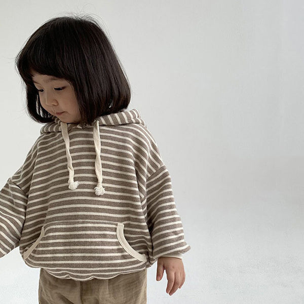 Children's Spring And Autumn Sweater Children's Clothing Loose Striped Baby Hoodie