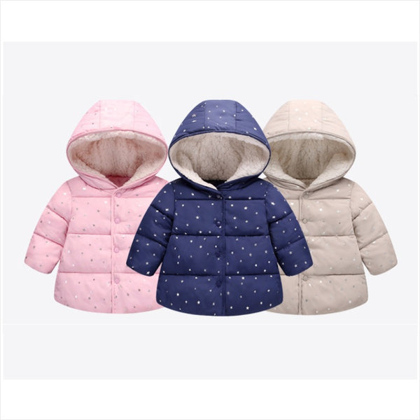 Chaqueta acolchada de algodón para niños nuevos de comercio exterior, chaqueta acolchada de algodón para bebés estilo estrella