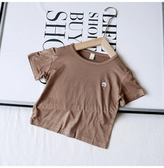 Baby Ice Silk T-Shirt For Boys And Girls Korean Style Tops