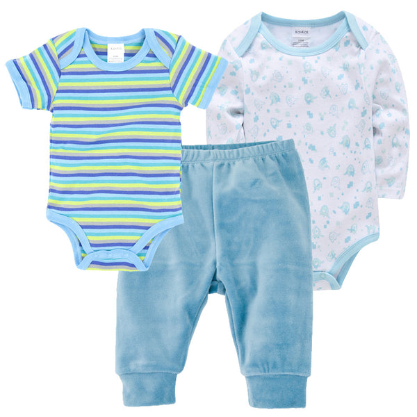 Conjunto de niños de ropa de bebé recién nacido coreano de color sólido