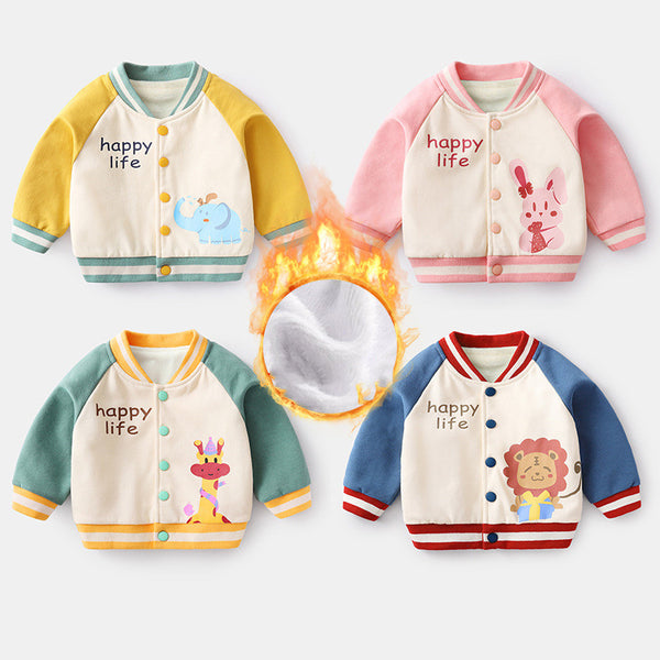 Cardigan rembourré en velours pour bébé, automne et hiver