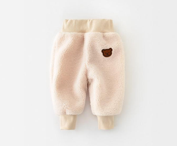 Pantalones de desgaste exterior de lana de cordero PP grandes de lana para bebé