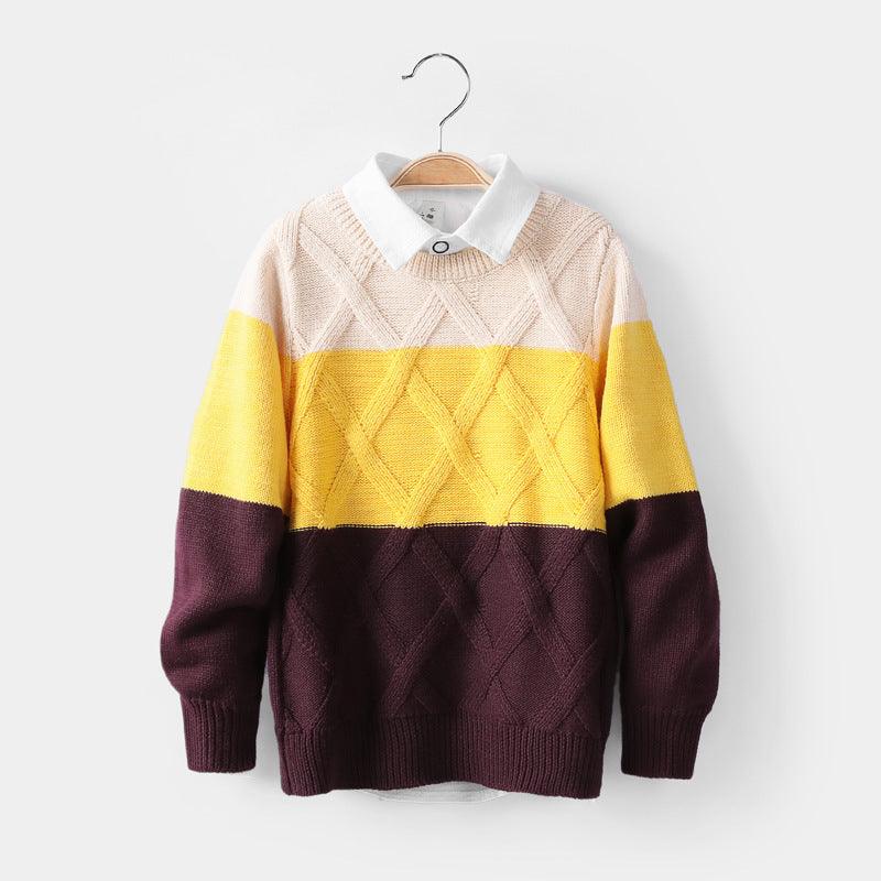 Boys' Autumn And Winter Bottoming Knitted Sweater