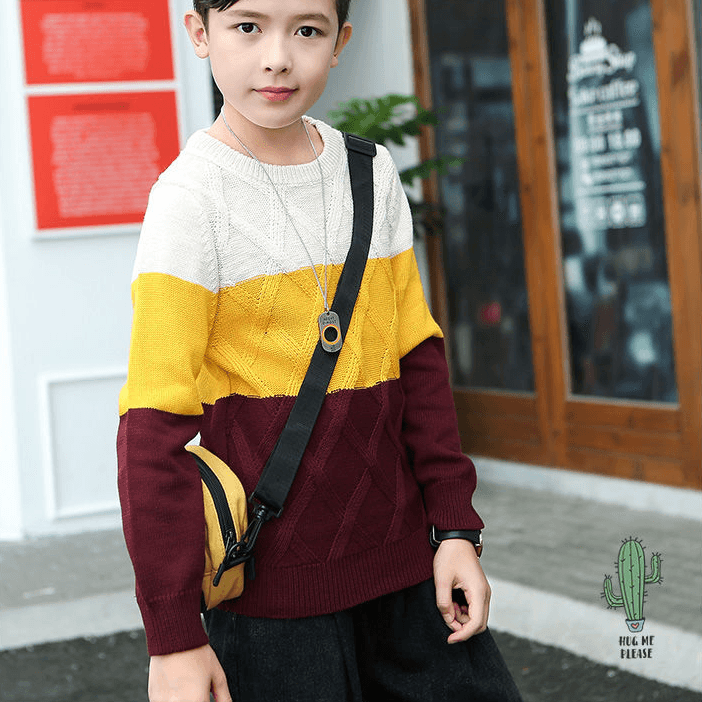 Boys' Autumn And Winter Bottoming Knitted Sweater