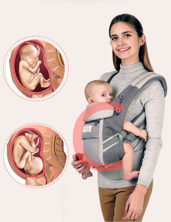 Tabouret de taille de porte-bébé respirant réglable sur scène complète