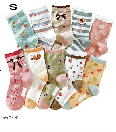 10 calcetines de algodón absorbentes para niñas.