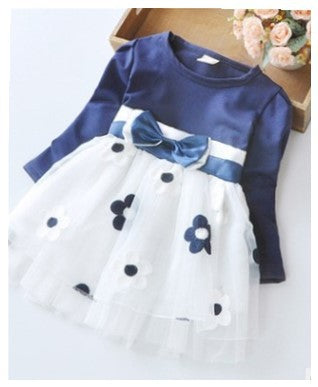 Casual baby dot mesh Princess Flower Dress
