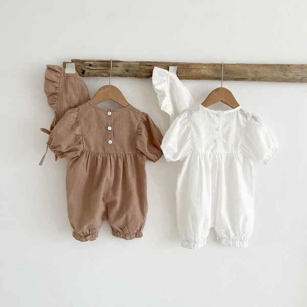 Mono de verano de manga corta para niños y bebés, mameluco sencillo