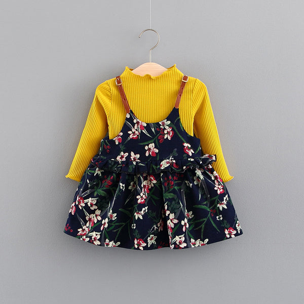 Robe pour bébé, jupe pour fille, vêtements d'automne pour bébé de 1-2-3 ans, vêtements pour enfants, un morceau de E3087