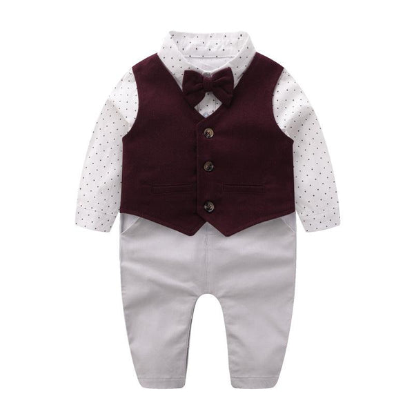 Vêtements pour bébés gentleman, gilet de printemps, barboteuse pour enfants 