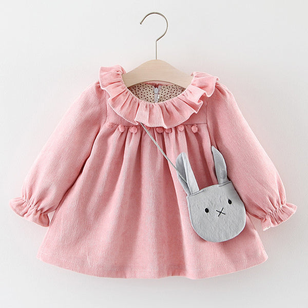Comercio exterior Ropa para niños 2021 Primavera y otoño Nueva versión de vestido de manga larga de algodón para niñas, falda de princesa para bebé Envío Taobao