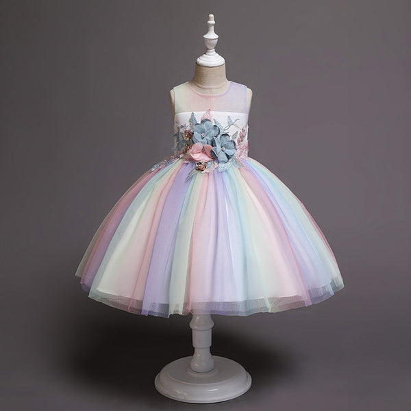 Vestido de niña de flores para disfraz de actuación 61 de un año para niña