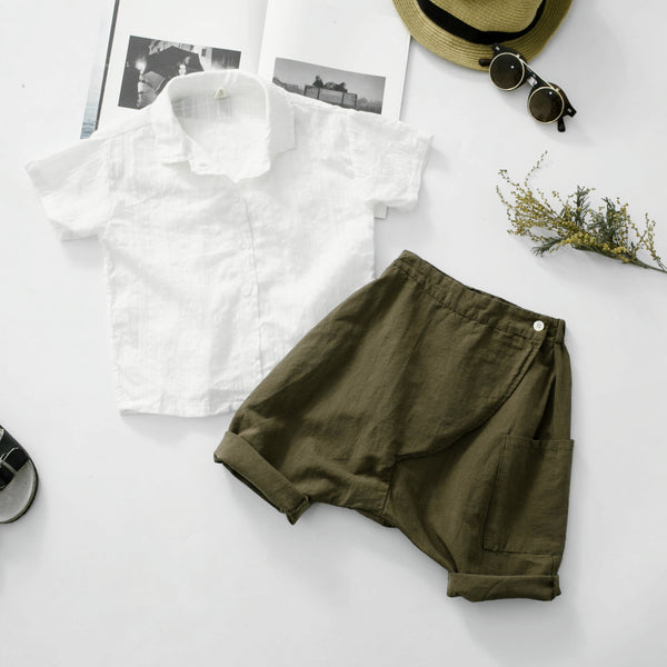 Cotton and linen trousers for children