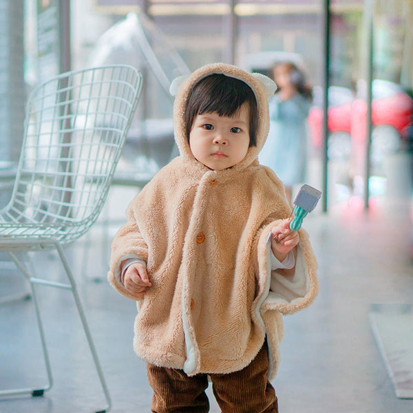 Fashionable and Cute Lamb Wool Padded Children's Cloak