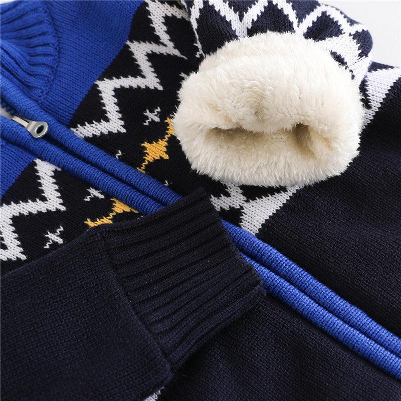 Children's Clothing Plus Velvet Cardigan Sweater