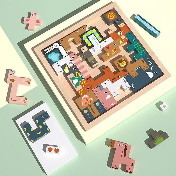 Children's Educational Creative Wooden Three-Dimensional Puzzle Tetris