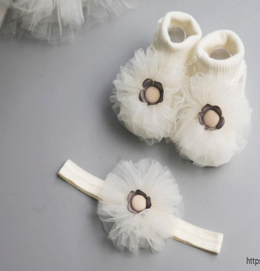 Conjunto de calcetines y diadema para bebé, accesorios