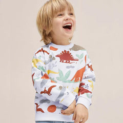 Boy's Long-sleeved Baby Top Cotton Dinosaur Children's Hoodie