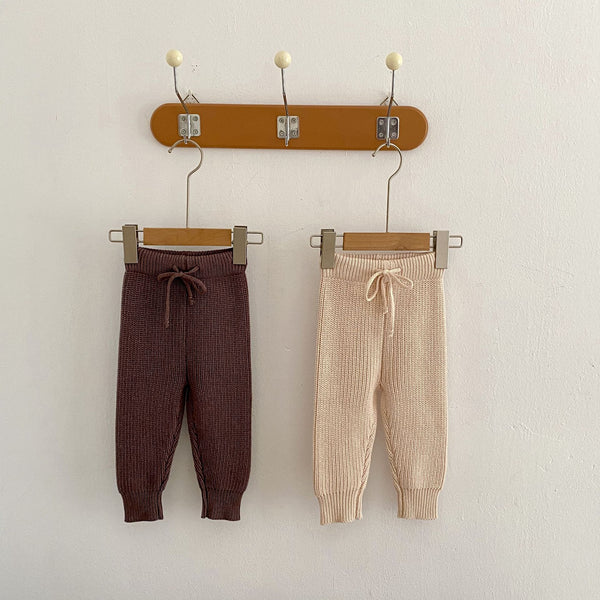 Pantalons de Style pieds groupés pour bébés et enfants, en coton tricoté