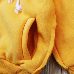 Long-sleeved Bear Ear Top And Fleece Hooded Sweater