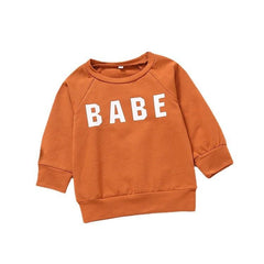 Boys And Girls Baby Sweater New Pullover Letter Bottoming Shirt