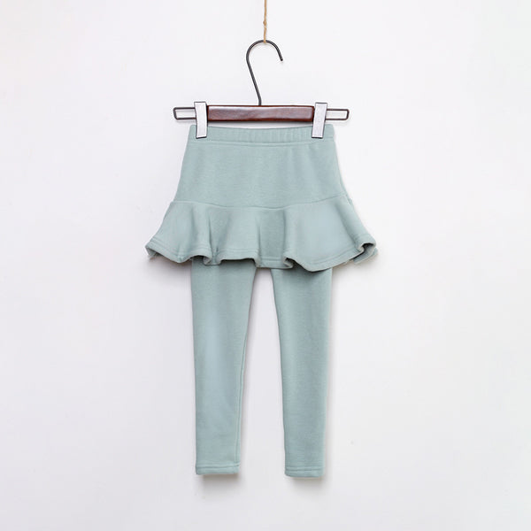 Versión coreana para niños de falda de terciopelo no invertida engrosada 380 gramos, pantalones exteriores para niños