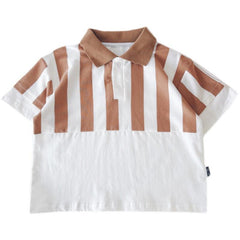 Summer Boy Striped T-shirt Short Sleeve Top