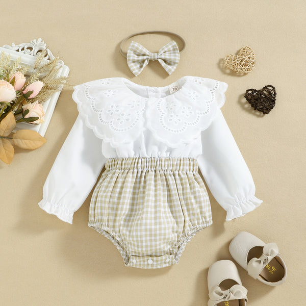 Baby Girl Ins Lace Doll Neck Long Sleeve Romper