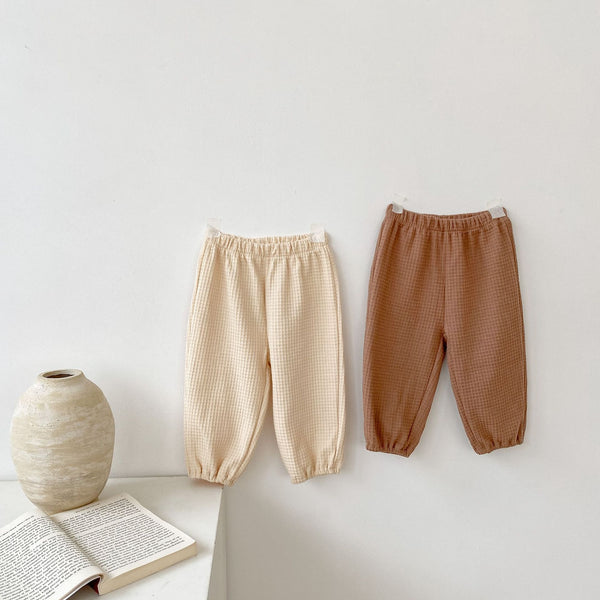 Children's Waffle All-match Loose-fitting Trousers
