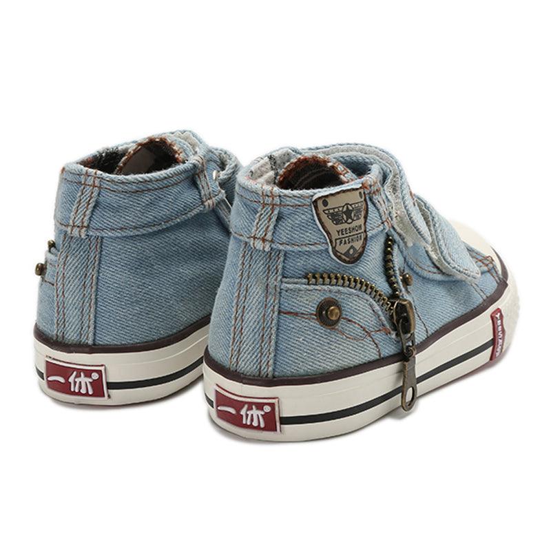 Kid's Zip-Through Canvas Shoes - Stylus Kids