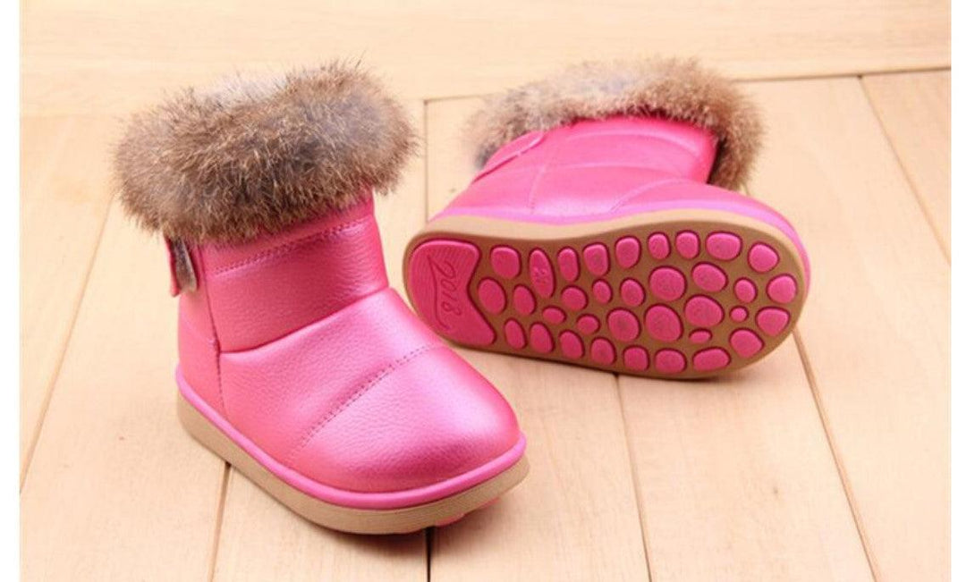 Kid's Rabbit Fur Winter Boots - Stylus Kids