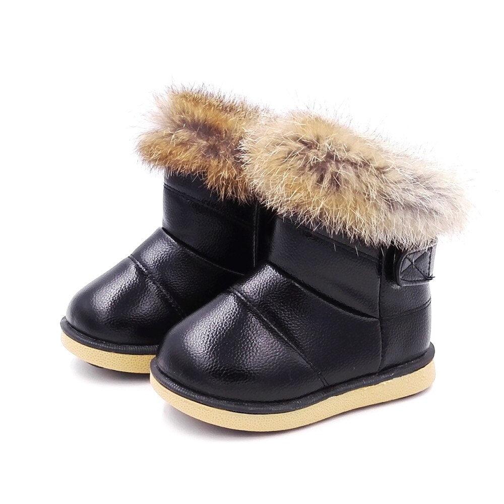 Kid's Rabbit Fur Winter Boots - Stylus Kids