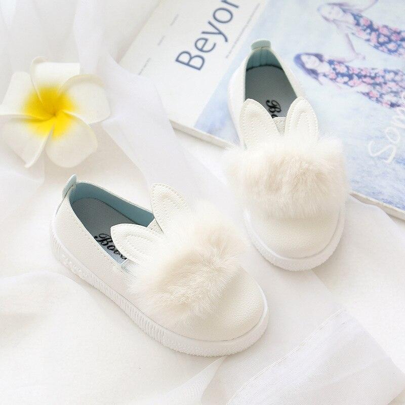 Girl's Rabbit Ears Fur Flats - Stylus Kids