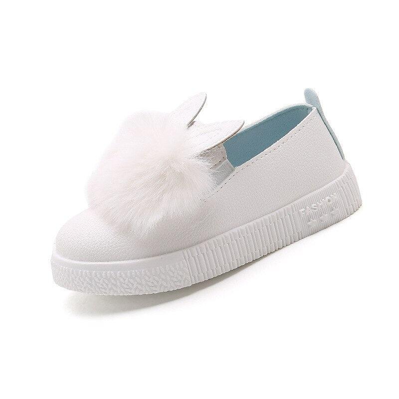 Girl's Rabbit Ears Fur Flats - Stylus Kids