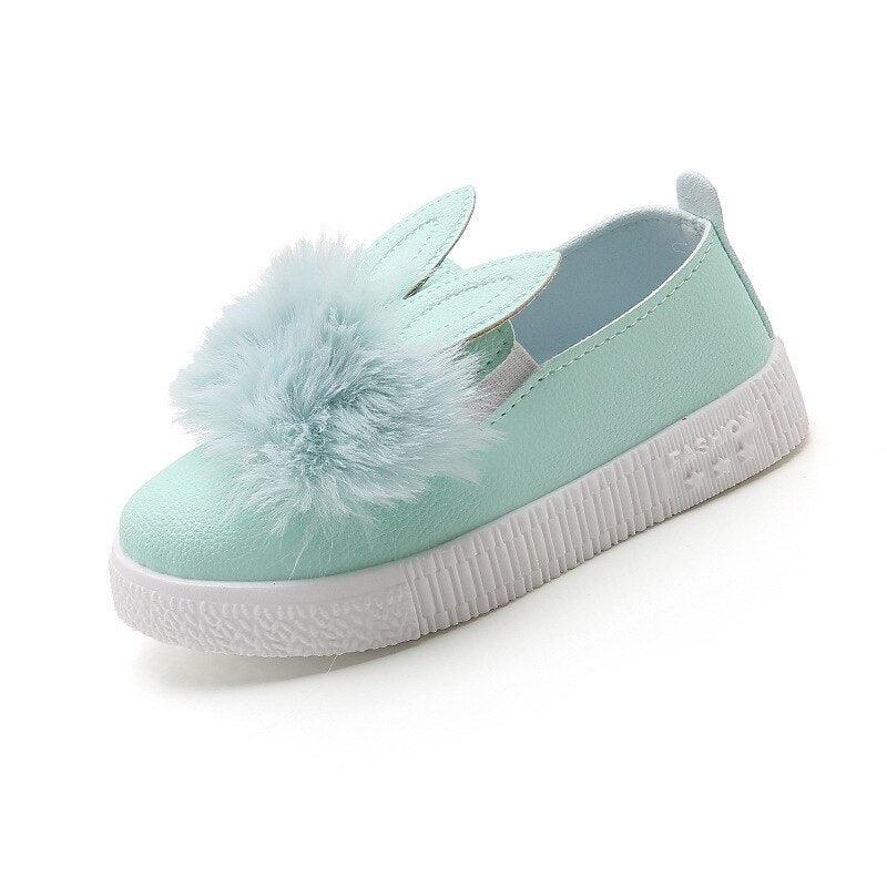 Girl's Rabbit Ears Fur Flats - Stylus Kids