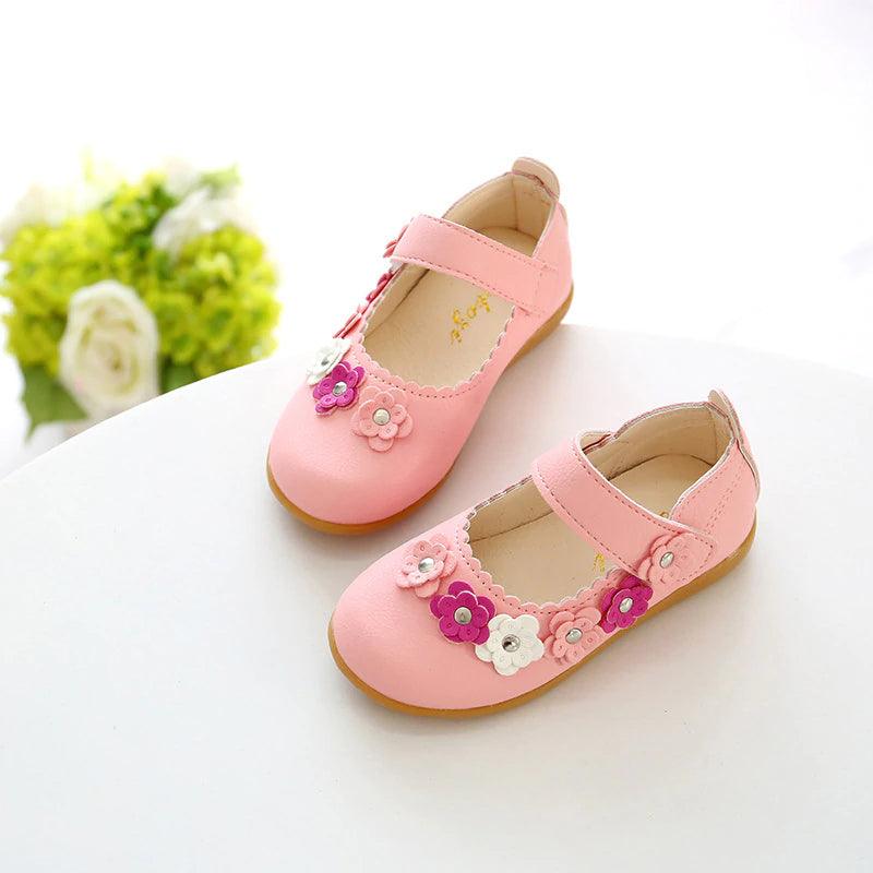 Girl's Flowers Soft Leather Sandals - Stylus Kids