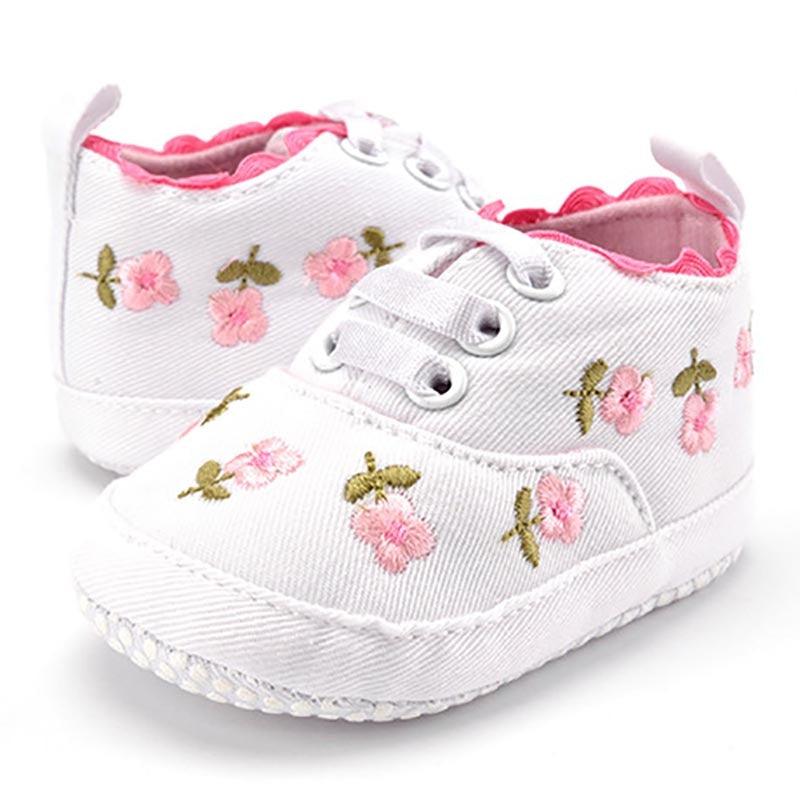 Girls' Cute Floral Cotton Sneakers - Stylus Kids