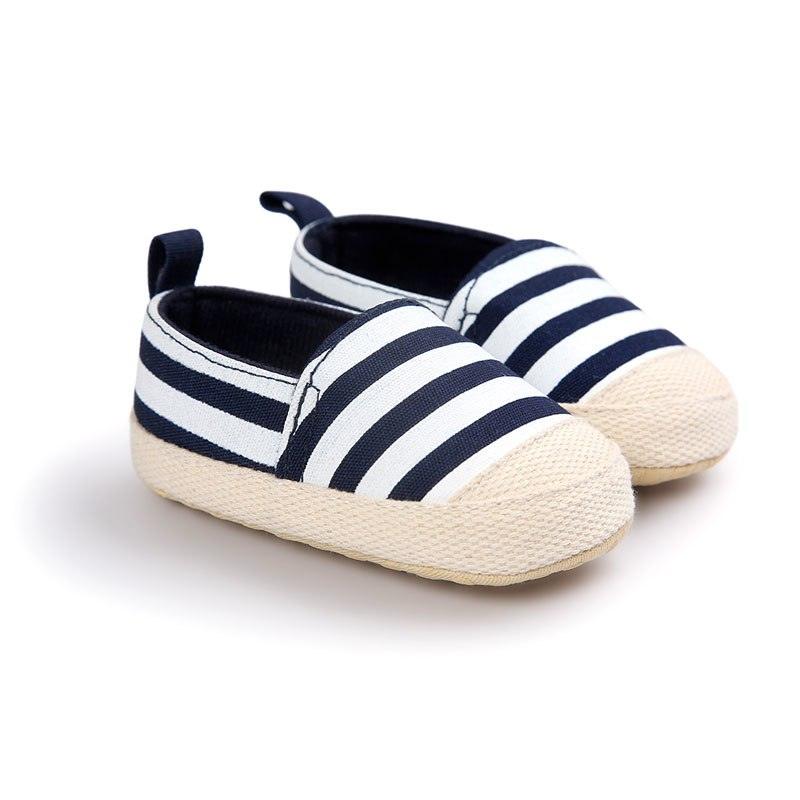 Soft Baby's Striped Cotton Moccasins - Stylus Kids