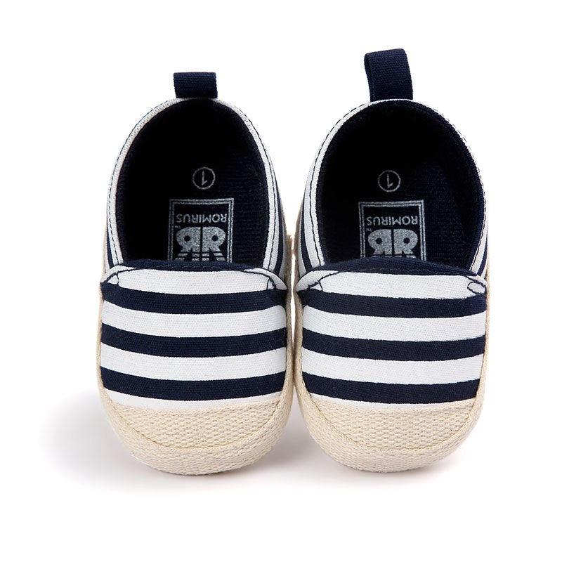 Soft Baby's Striped Cotton Moccasins - Stylus Kids